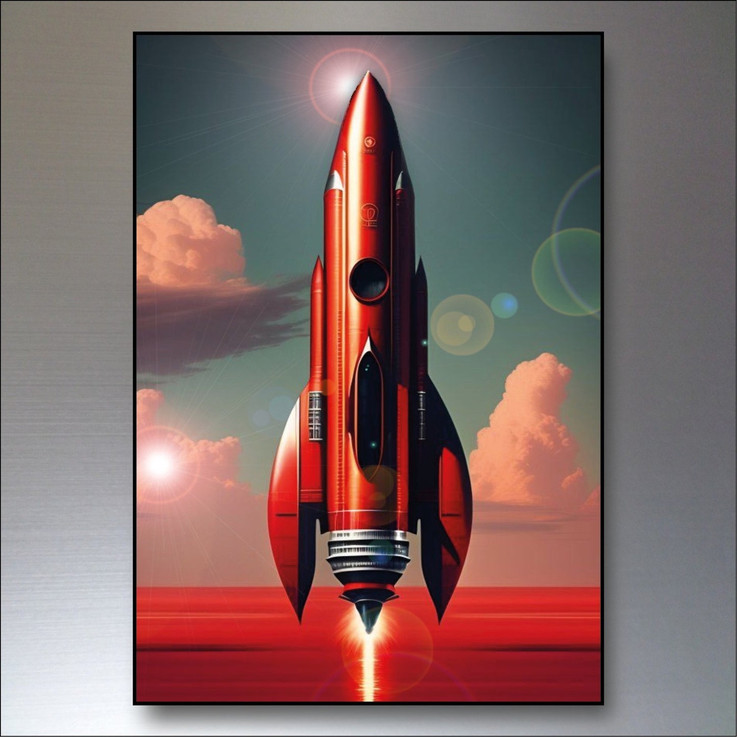 Set of six vintage retro sci-fi novel artwork fridge magnets, featuring classic sci-fi designs and vibrant, detailed illustrations.