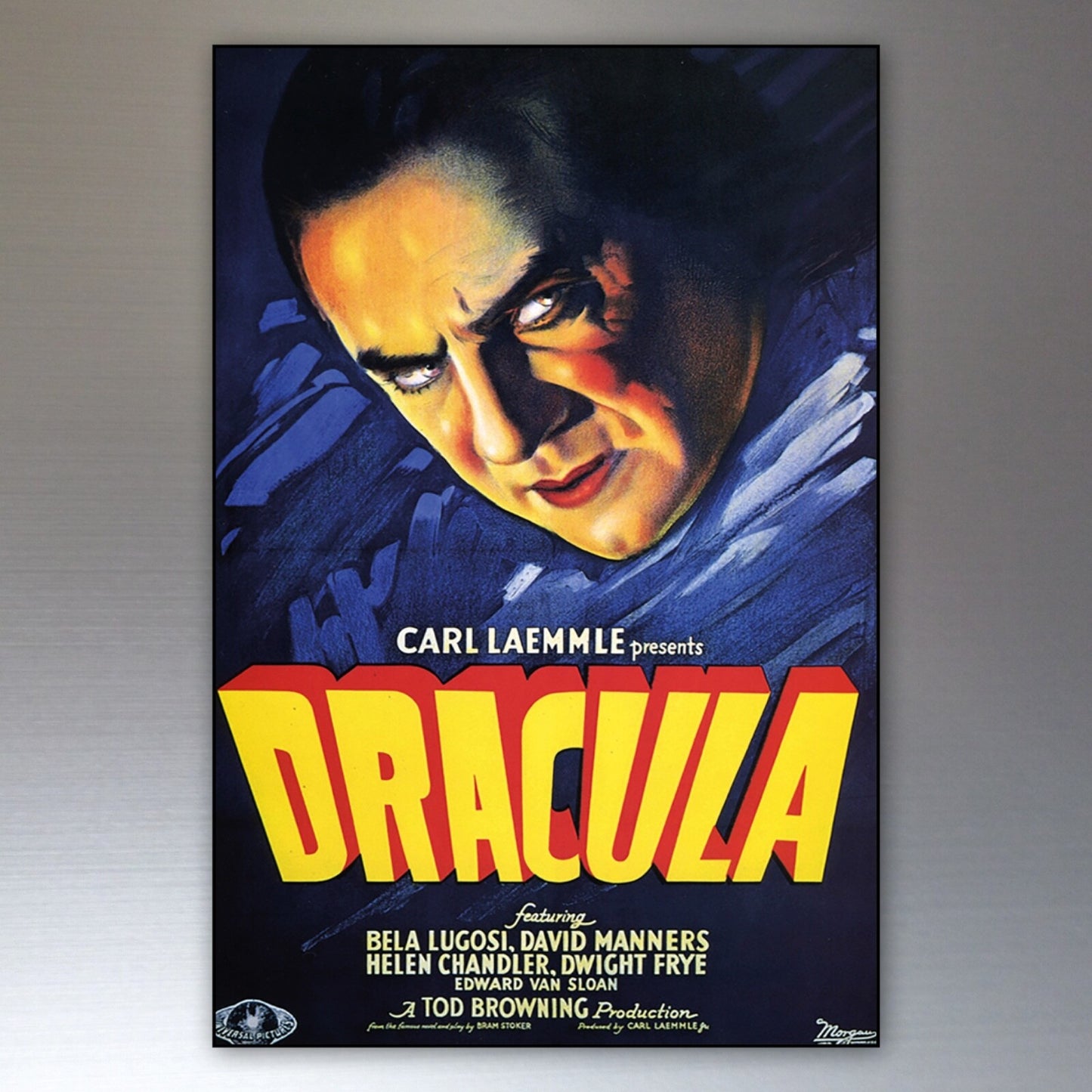 Set of 8 vintage horror movie poster fridge magnets featuring classic horror film artwork and designs.