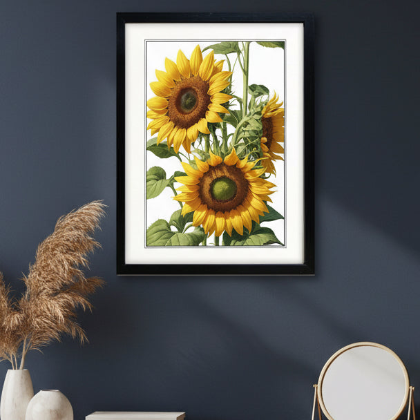 Vintage Sunflower Painting | A3 Satin Print | No.6