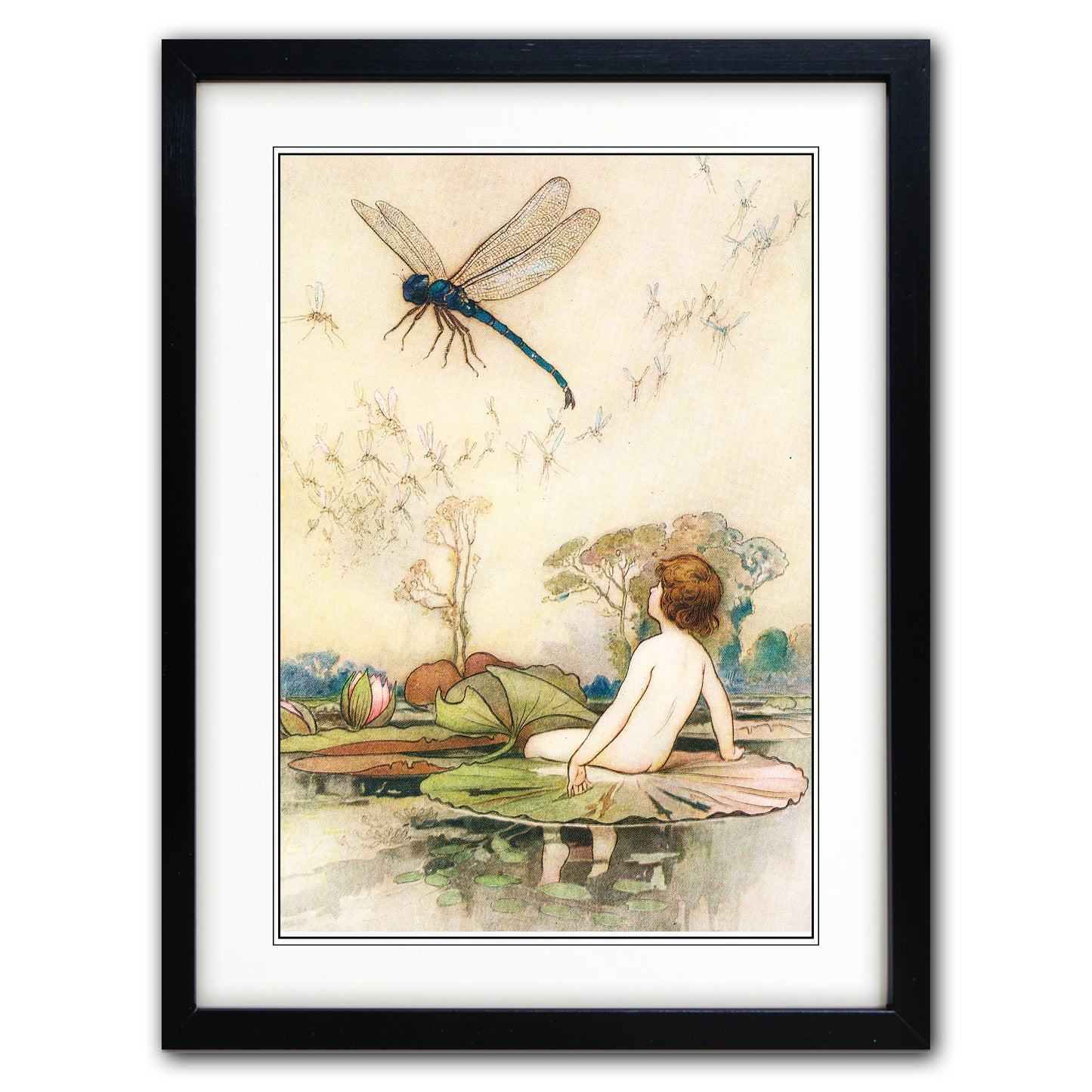 The Water Babies Vintage Illustration A3 Print | Charles Kingsley | No.1
