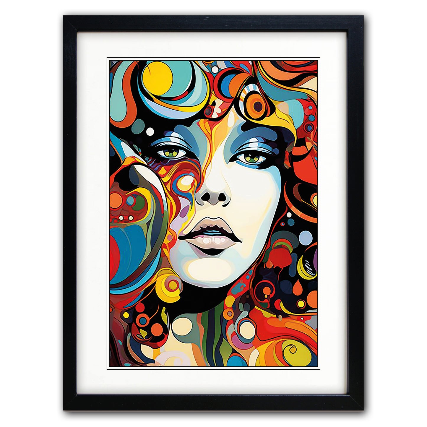 Psychedelic Retro 1960s Kaleidoscope Fashion A3 Print | Satin | No.02