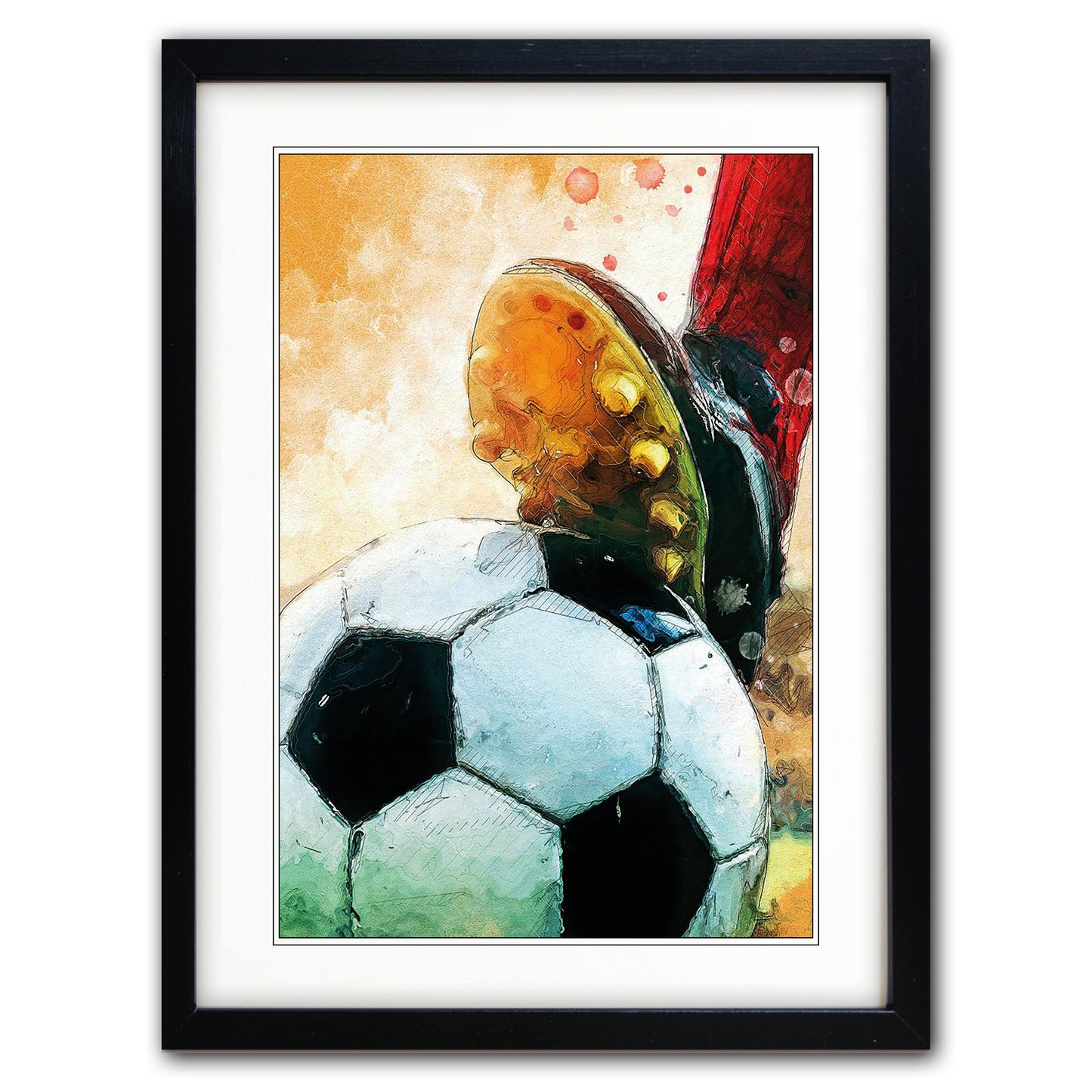 World Cup Football Water Colour Painting Art Prints | A3 Satin | No.3