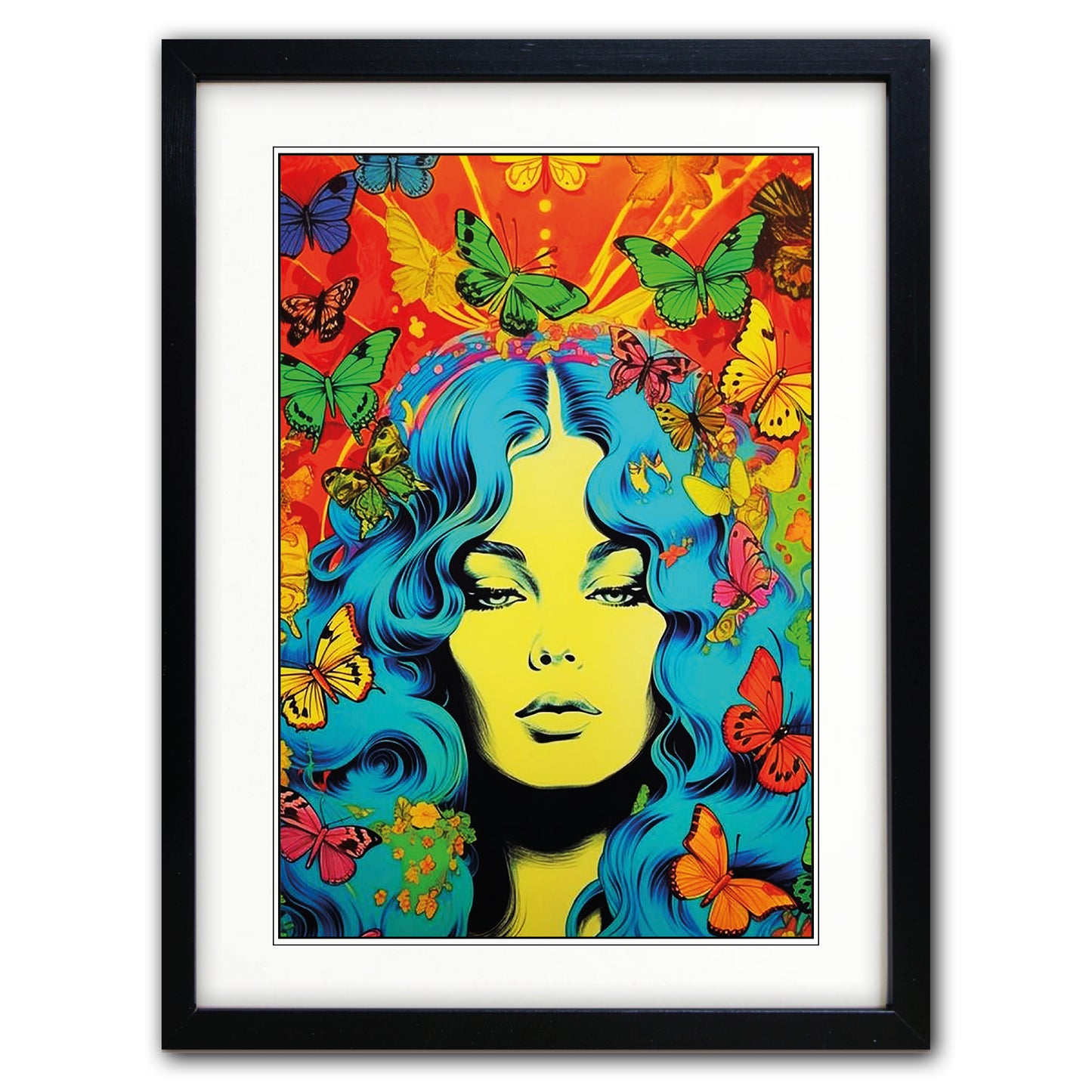 Psychedelic Retro 1960s Kaleidoscope Fashion A3 Print | Satin | No.4