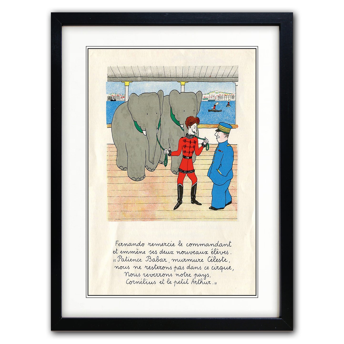 Babar the Elephant A3 Luxury Satin Art Print | Classic Children's Illustration | No.5