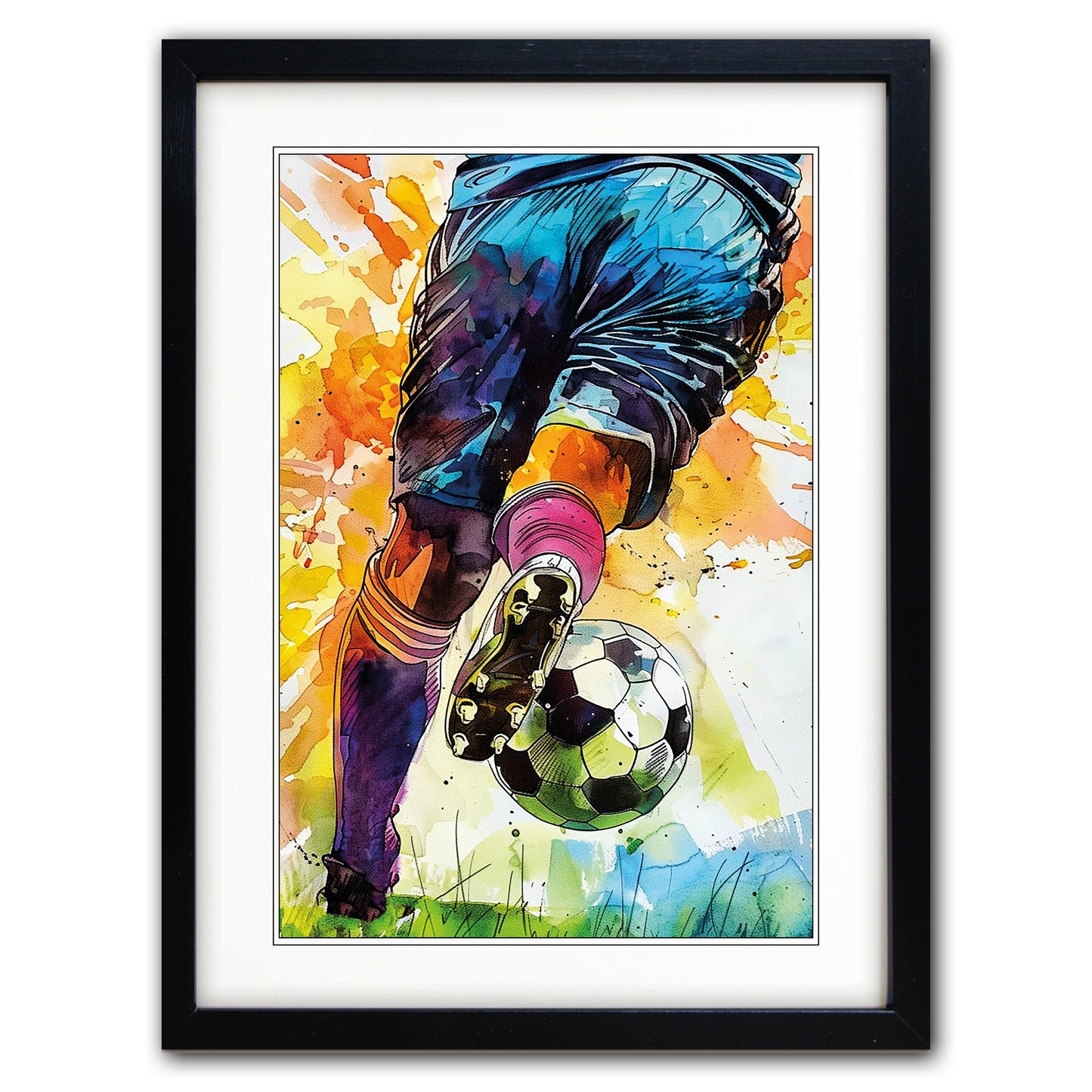 World Cup Football Water Colour Painting Art Prints | A3 Satin | No.5