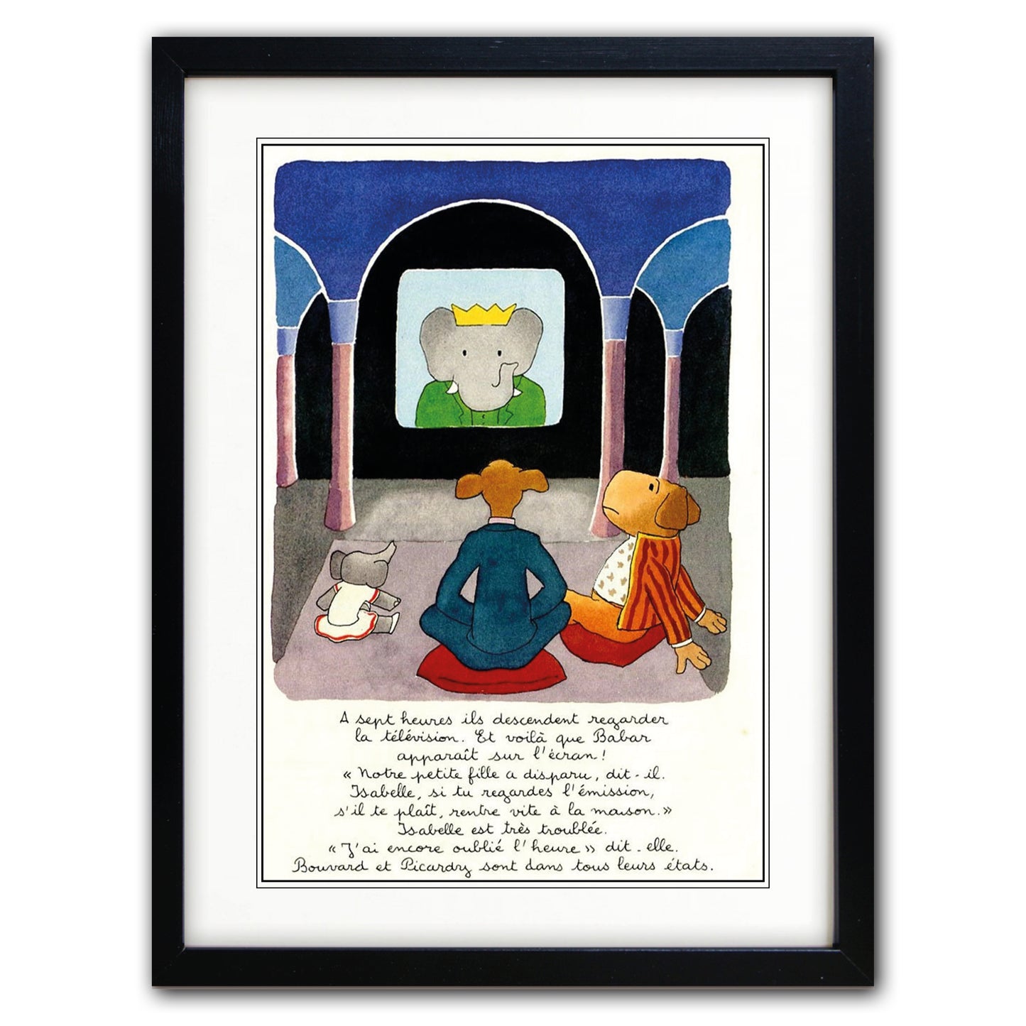 Babar the Elephant A3 Luxury Satin Art Print | Classic Children's Illustration | No.8