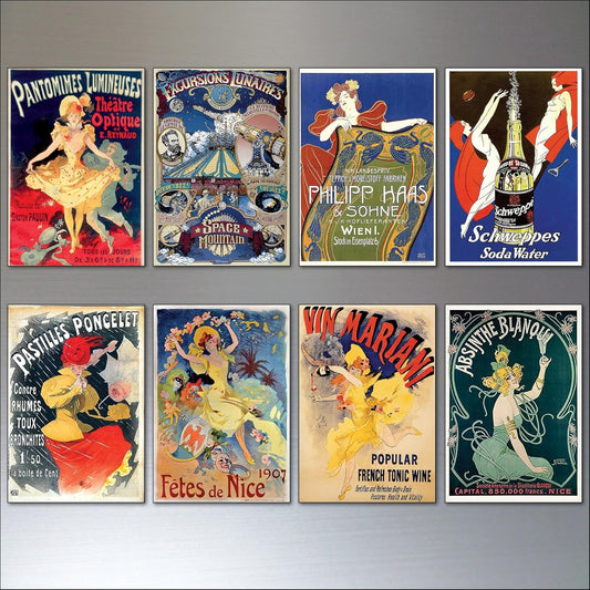 Art Nouveau Fridge Magnets | Set of 8 | No.2