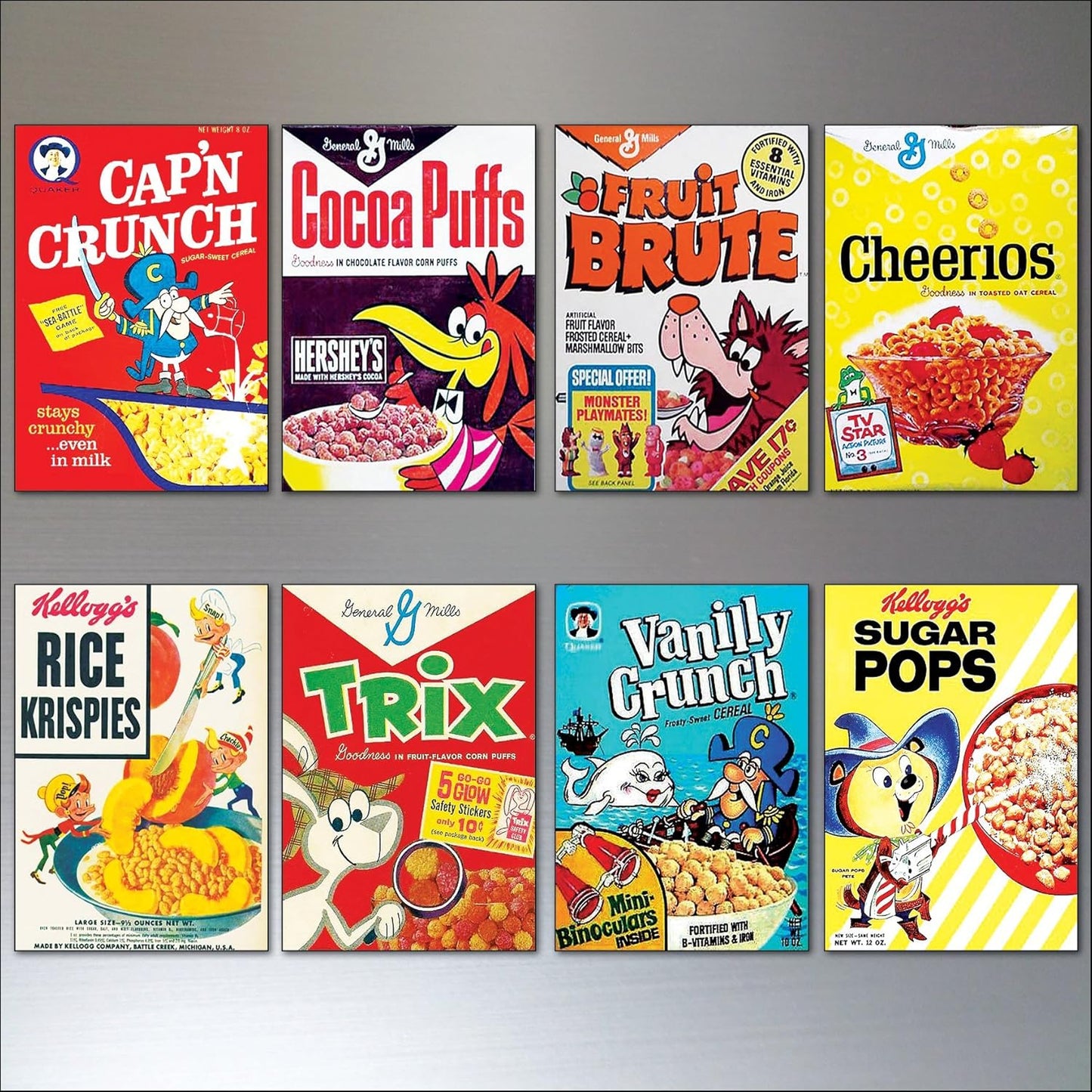 Vintage Cereal Box Fridge Magnets | Set of 8 | No.2