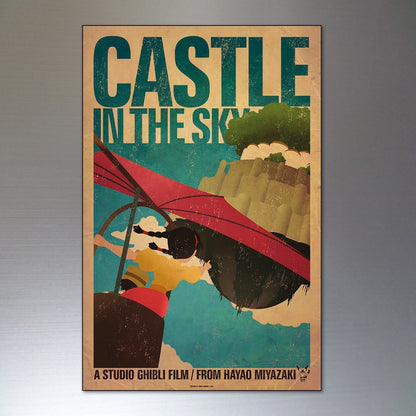 Set of 8 Japanese Studio Ghibli film posters featuring Hayao Miyazaki characters, designed as fridge magnets.