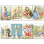 Vintage Peter Rabbit fridge magnets set of 8 featuring Beatrix Potter illustrations, colorful and detailed magnetic collectibles.