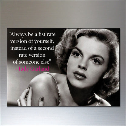 Set of 8 vintage fridge magnets featuring inspirational quotes and celebrity images, unbranded decorative magnet collection.