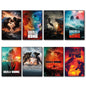 Set of 8 fridge magnets featuring Godzilla vs King Kong film poster images, collectible magnetic decorations for the refrigerator.