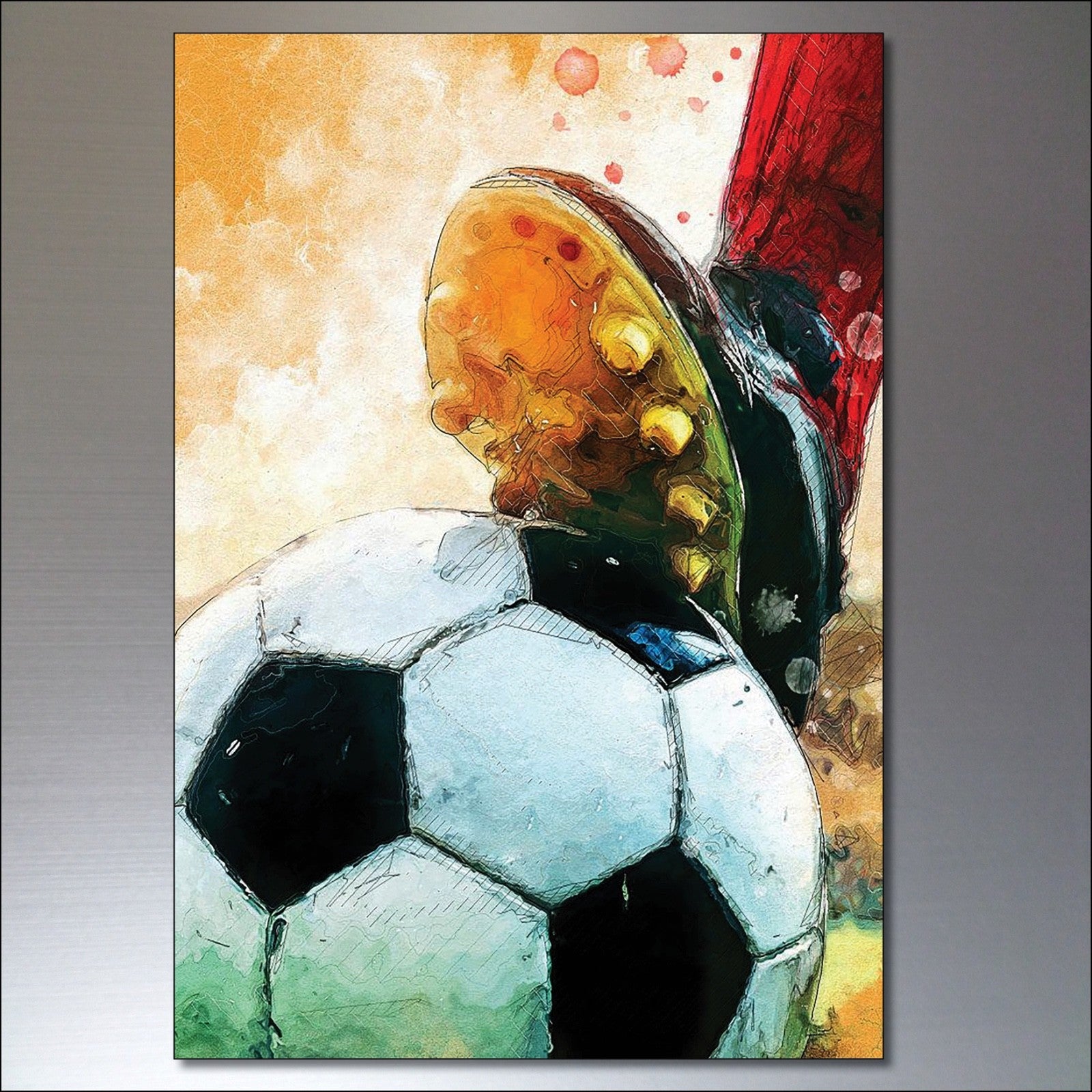 Set of 8 vintage-style football-themed fridge magnets featuring world cup designs by Sports, perfect for sports fans.