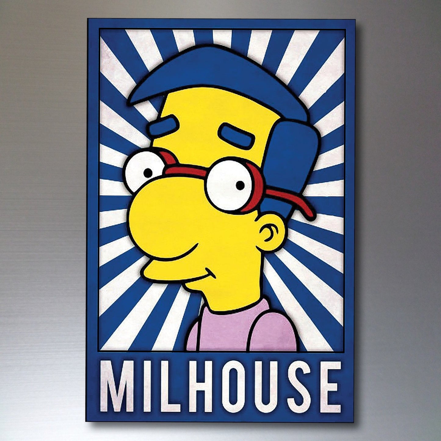 Set of 8 Cartoon Simpsons character fridge magnets featuring colorful cartoon designs on a white background.