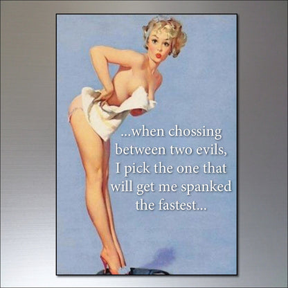 Set of 8 vintage pin-up girl fridge magnets with colorful retro illustrations, ideal for decorating refrigerators.