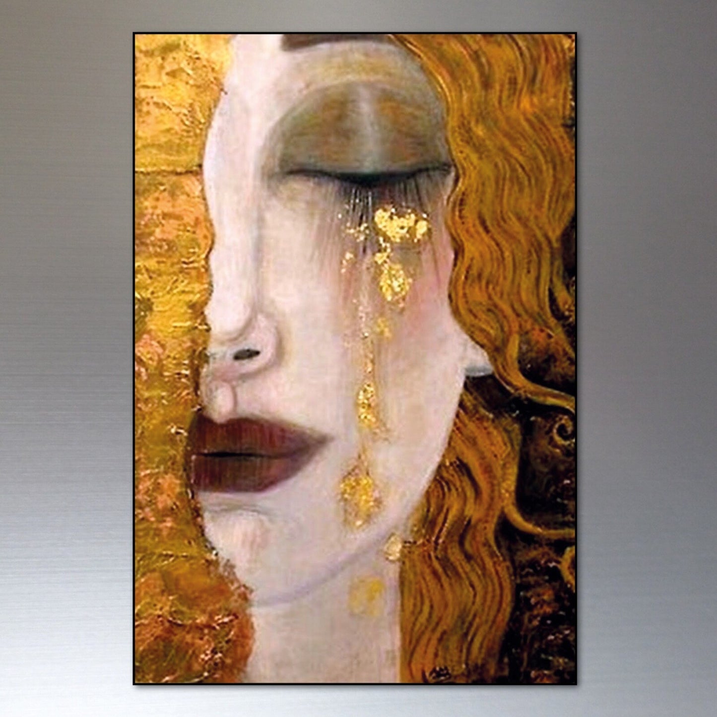 Set of 8 vintage Gustav Klimt fridge magnets featuring iconic artwork, decorative and collectible for kitchen decor.