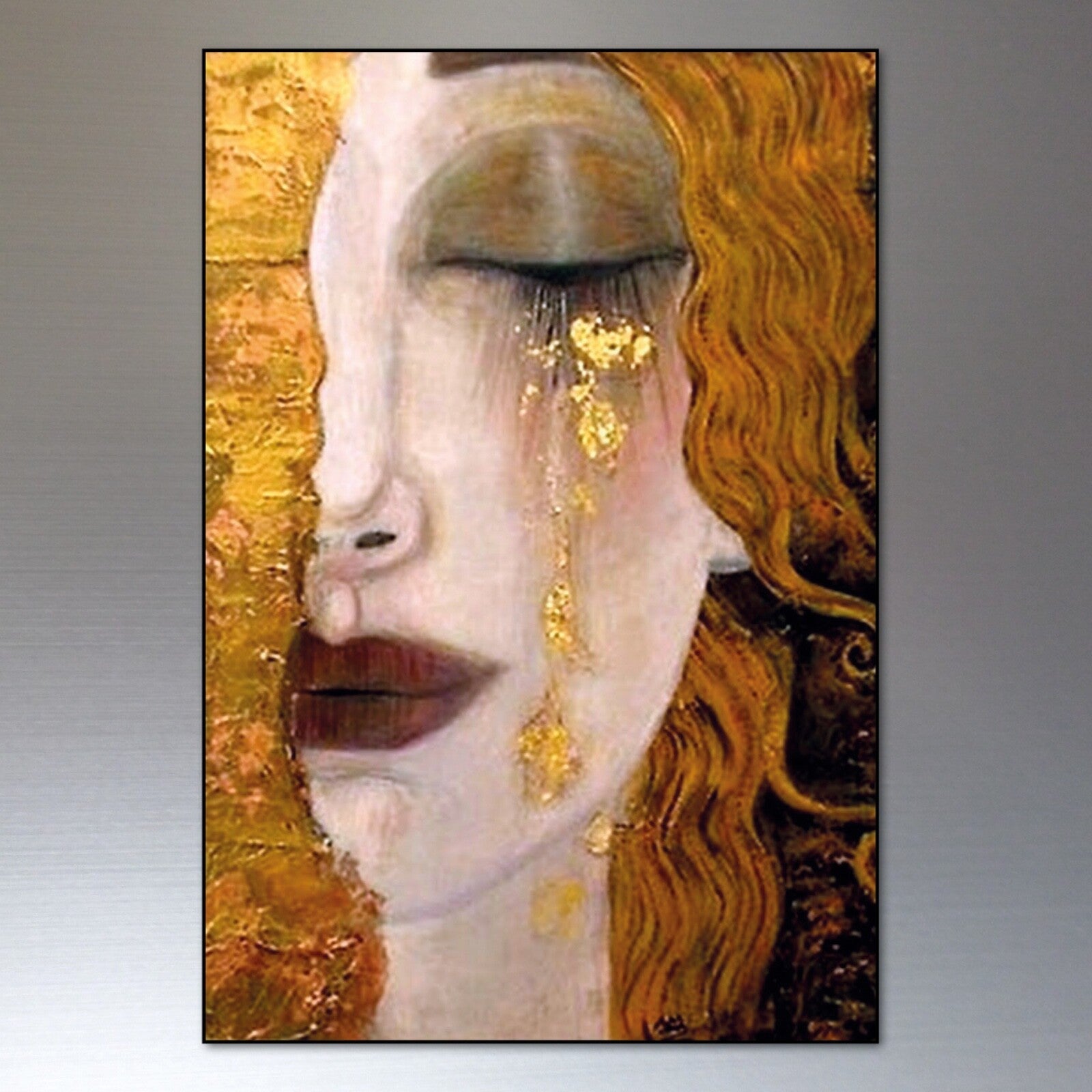 Set of 8 vintage Gustav Klimt fridge magnets featuring iconic artwork, decorative and collectible for kitchen decor.