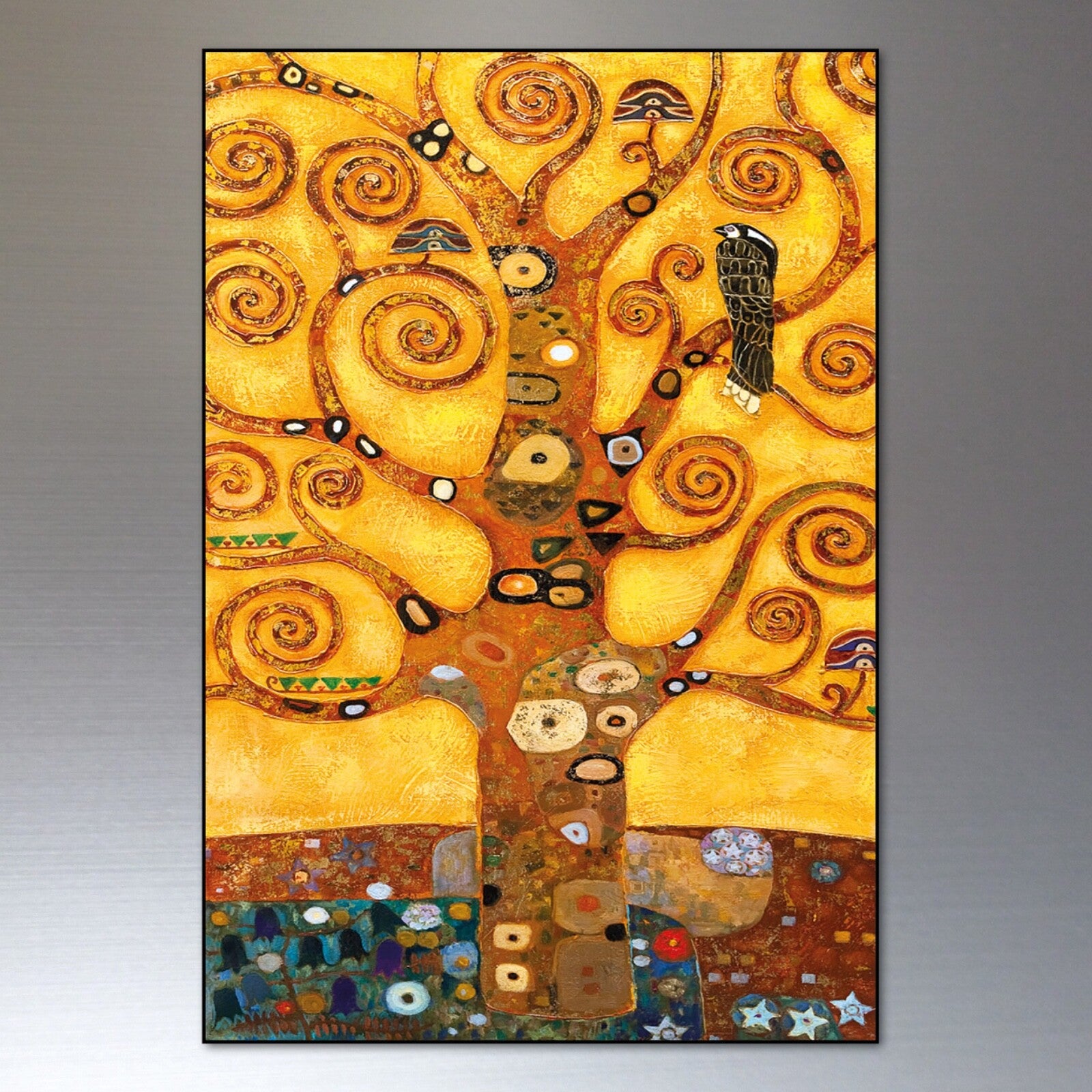 Set of 8 vintage Gustav Klimt fridge magnets featuring iconic artwork, perfect for decorating your refrigerator with artistic flair.