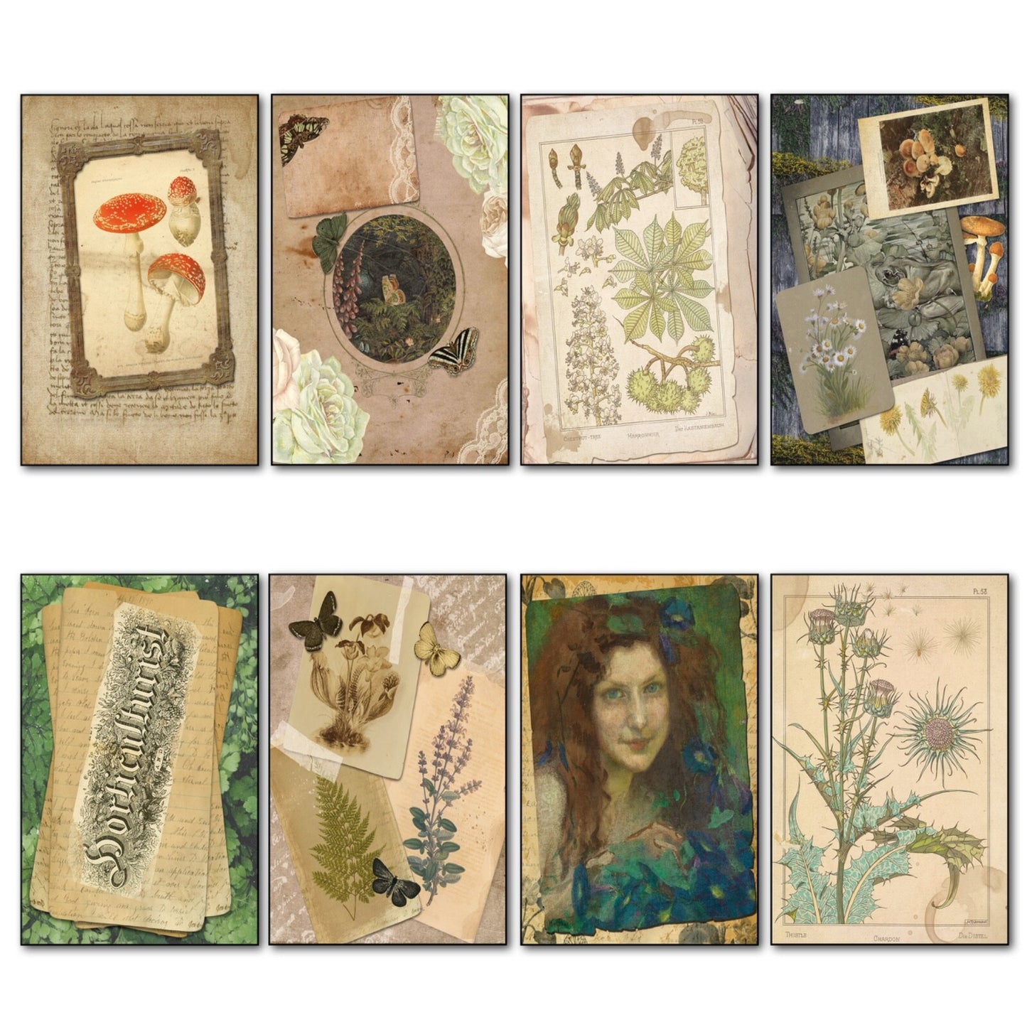 Vintage Victorian mystic design pagan life decorative fridge magnets set featuring intricate mystical symbols and vintage-inspired artwork.