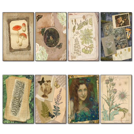 Vintage Victorian mystic design pagan life decorative fridge magnets set featuring intricate mystical symbols and vintage-inspired artwork.