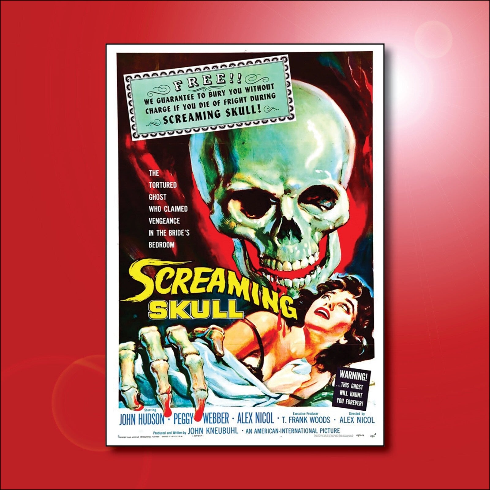 Set of 8 classic B movie film poster fridge magnets featuring vintage horror and sci-fi designs, large size, unbranded.