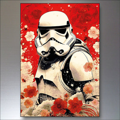 Set of six vintage retro sci-fi space wars fridge magnets showcasing bold sci-fi artwork, perfect for space-themed decor.
