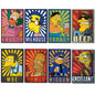 Set of 8 vintage Simpsons character fridge magnets featuring cartoon characters from The Simpsons series.