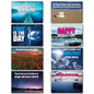 Set of 8 motivational and inspirational quote fridge magnets with colorful designs, perfect for uplifting home decor.