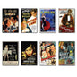 Set of 8 vintage classic film poster fridge magnets by Bubbadoodoo, flexible and colorful collectible movie decor magnets