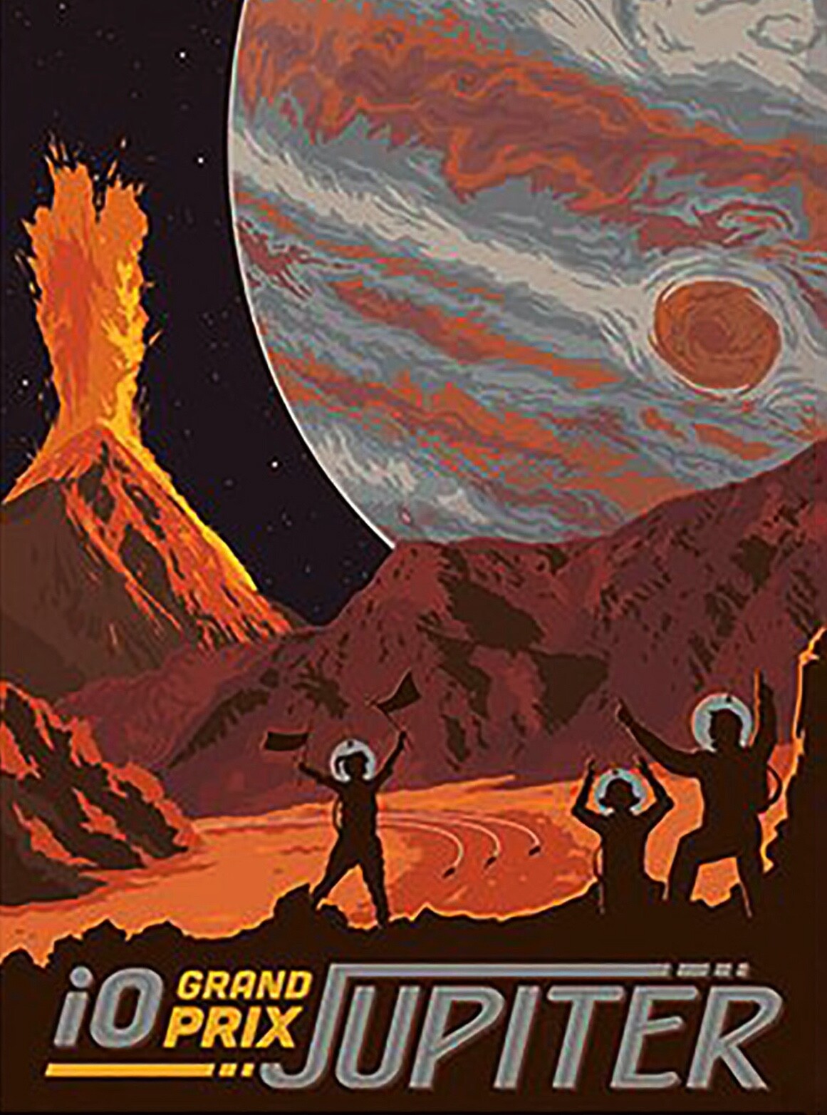 Set of six vintage space travel science fiction magnets featuring retro sci-fi artwork by Solar.