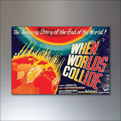 Set of 8 classic B movie film poster fridge magnets, flexible magnetic images featuring vintage film designs.