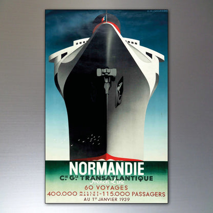 Set of 8 classic Atlantic liner shipping advertising fridge magnets featuring vintage maritime designs and branding.
