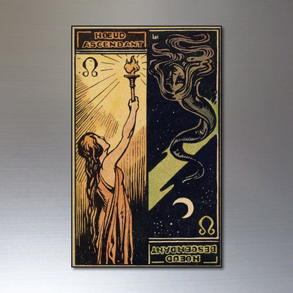 Set of 8 vintage tarot fridge magnets featuring retro tarot card designs, perfect for decoration and magnetic display.