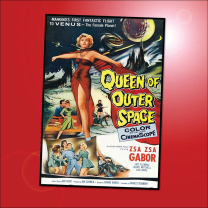 Set of 8 flexible fridge magnets featuring classic B movie film poster designs, perfect for vintage film fans.