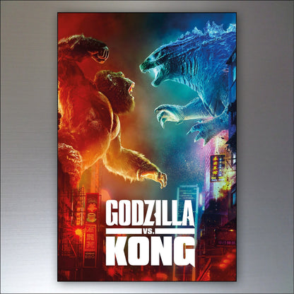 Set of 8 fridge magnets featuring Godzilla vs King Kong film posters, collectible collection of unbranded movie poster magnets.