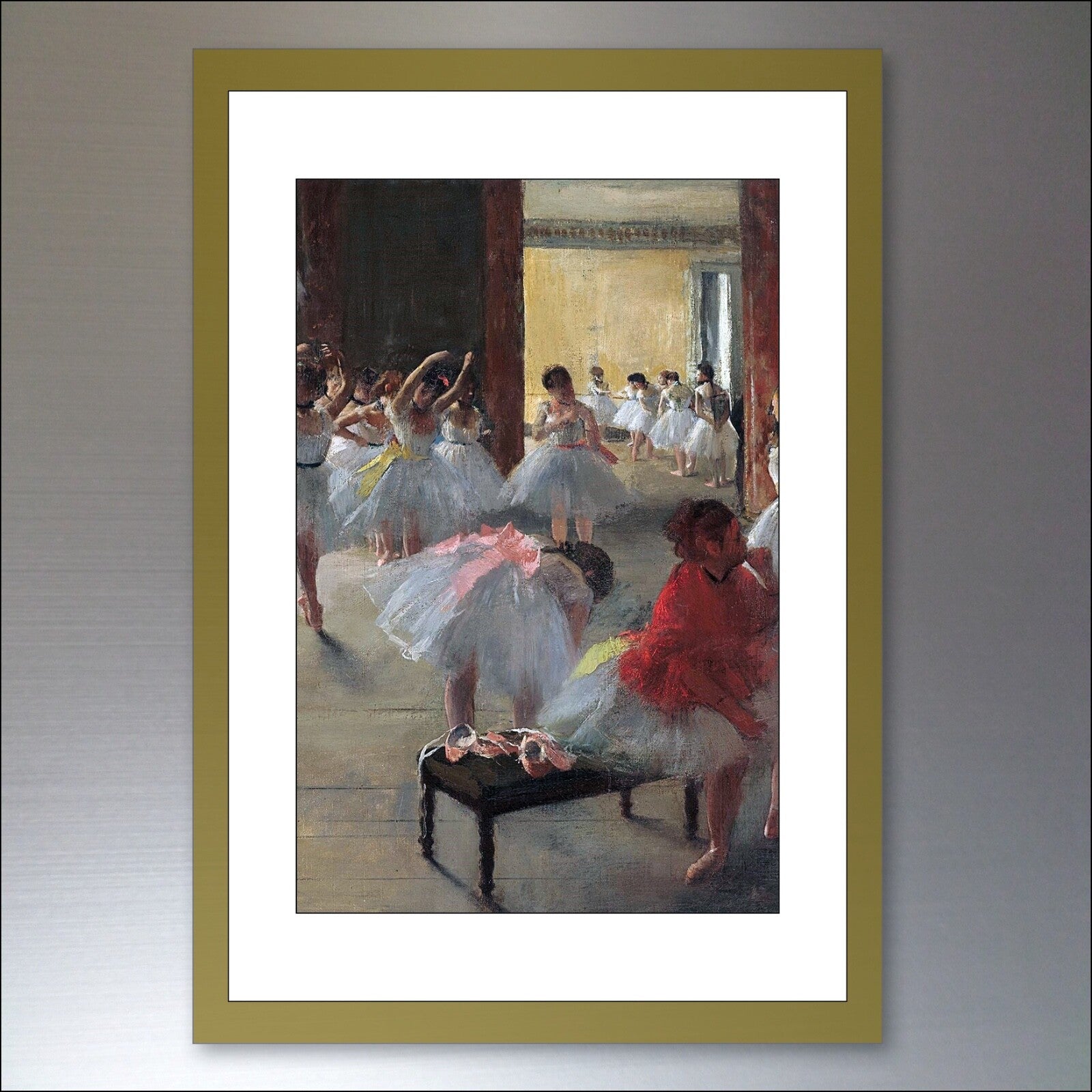 Set of 8 vintage Edgar Degas Impressionist art fridge magnets featuring colorful ballet and dance scenes.