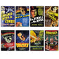 Set of 8 vintage horror movie poster fridge magnets, featuring classic horror film designs, perfect for decorating your refrigerator.
