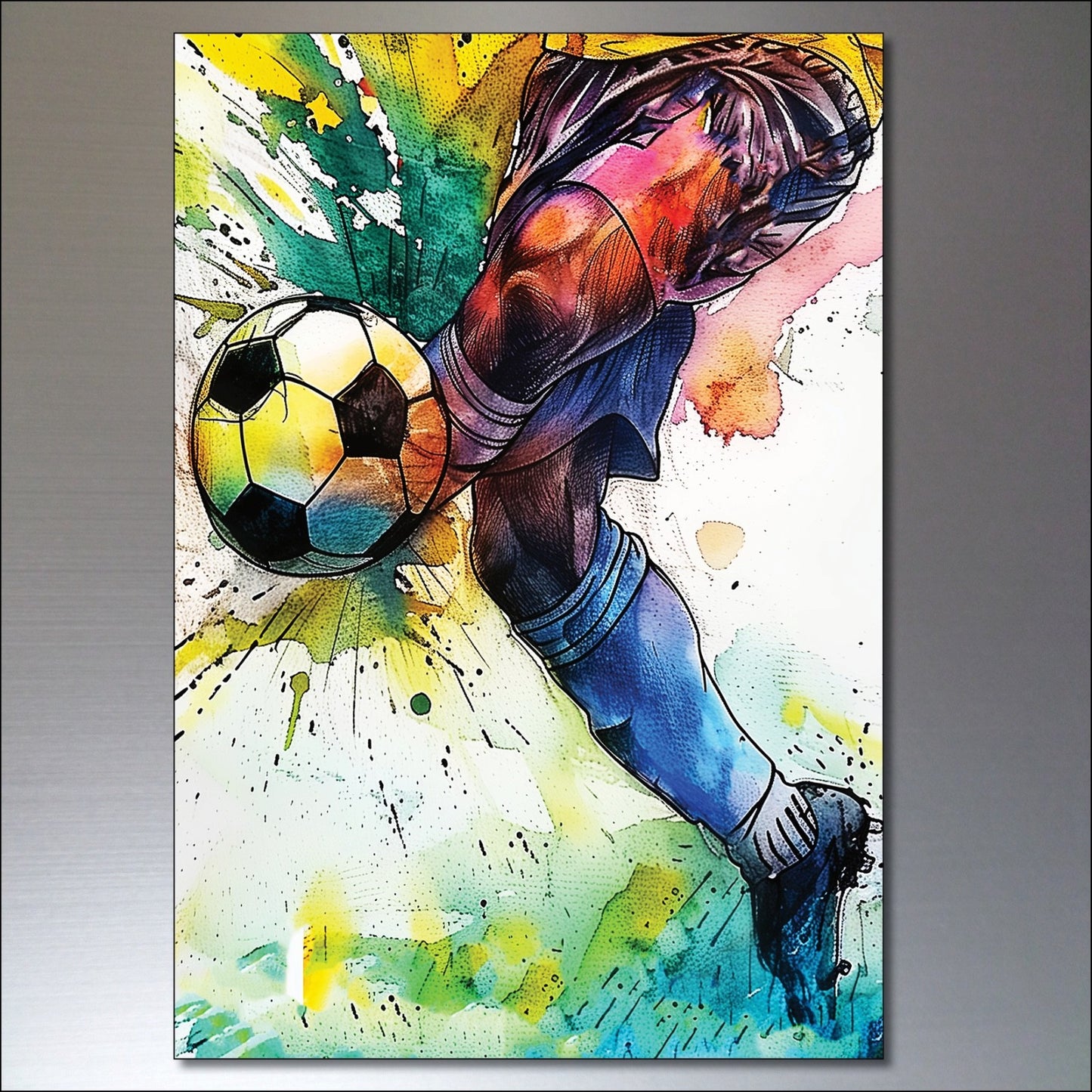 Set of 8 vintage-style football fridge magnets featuring sports and World Cup themes, perfect for sports fans and football enthusiasts.