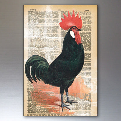 Set of 8 retro chicken-themed decorative fridge magnets featuring thin art designs by Chicken brand.