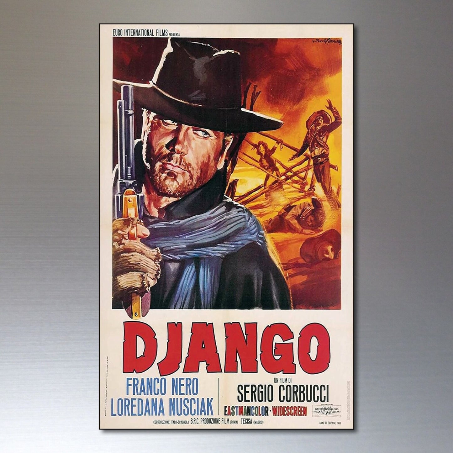 Set of 8 vintage Western spaghetti western film poster fridge magnets, featuring classic Western movie designs.