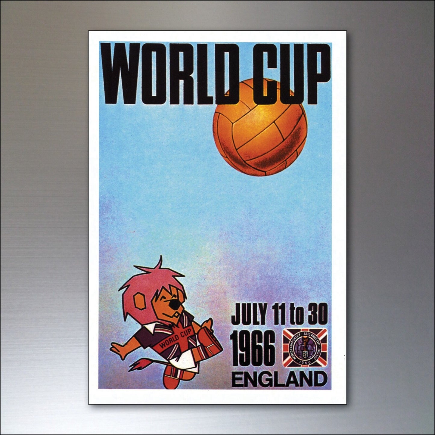 Set of 8 vintage football World Cup fridge magnets featuring posters from 1954 to 1982, unbranded collectible souvenir.