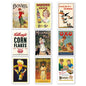 Set of 9 vintage retro fridge magnets featuring colorful advertisement designs, perfect for decorating your kitchen.