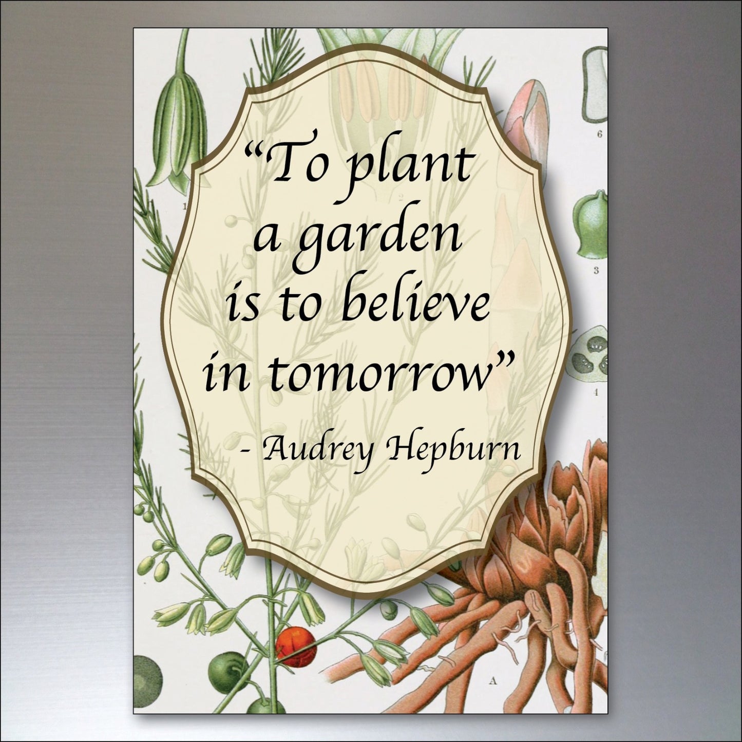 Set of 8 gardening inspiration quotes fridge magnets, unbranded, featuring colorful designs and motivational messages for gardening enthusiasts.