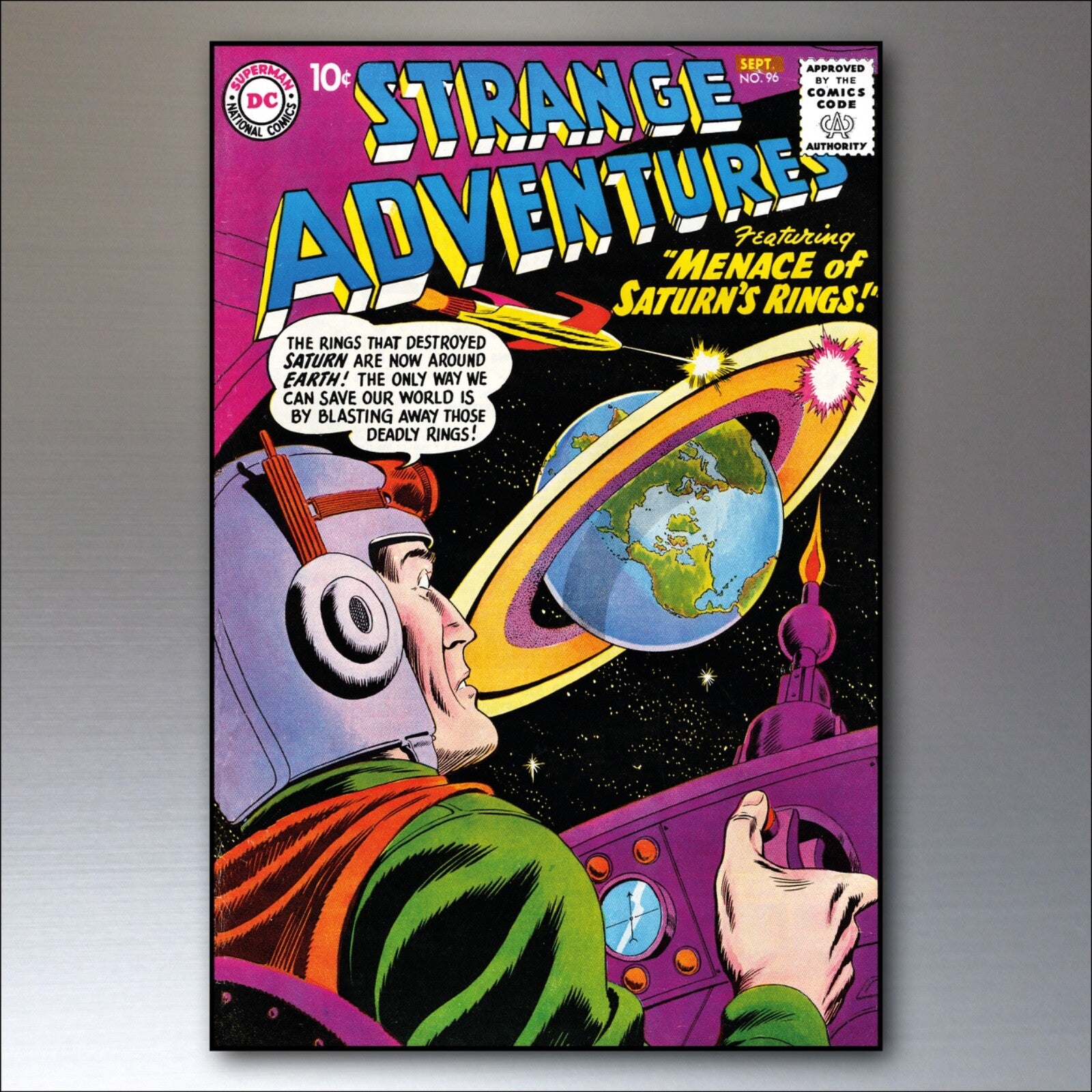 Set of 8 vintage sci-fi novel artwork fridge magnets featuring retro science fiction illustrations and designs.