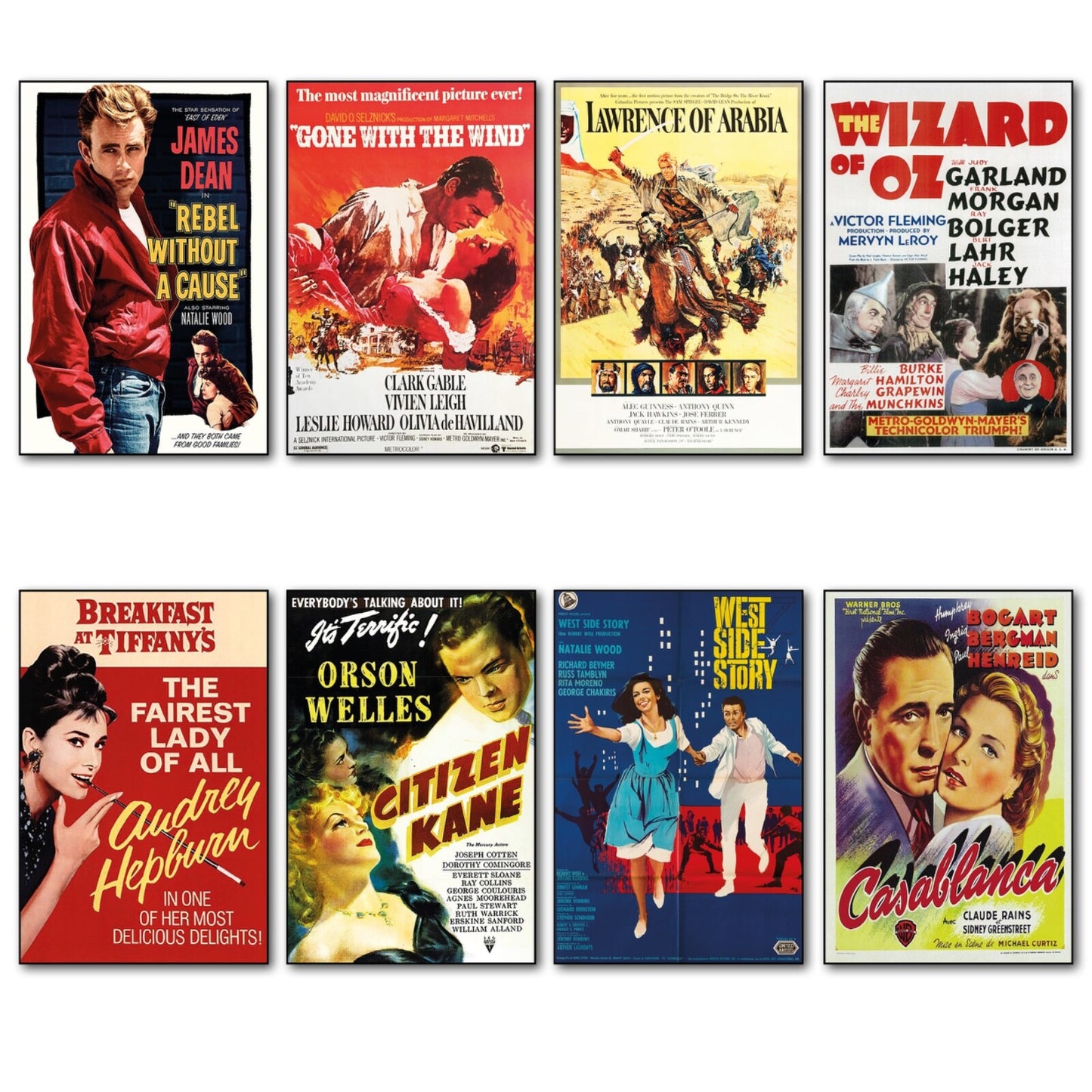 Set of 8 Disney vintage classic film poster fridge magnets, flexible and colorful decorative magnets for refrigerators.