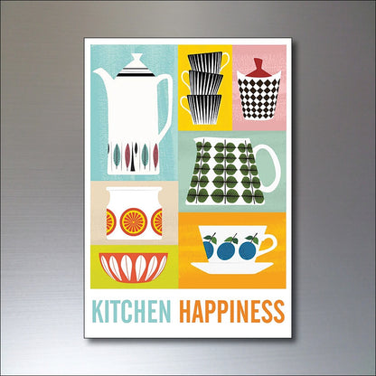 Catherineholm vintage kitchen fridge magnets with colorful retro Scandinavian art design, perfect for kitchen decor.