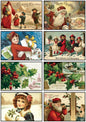 Christmas fridge magnets featuring 8 Victorian vintage Christmas scenes, showcasing festive holiday decorations and traditional holiday imagery.