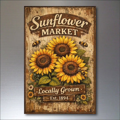 Set of 6 vintage farm foods and produce fridge magnets, flexible and large, featuring colorful farm-themed illustrations.
