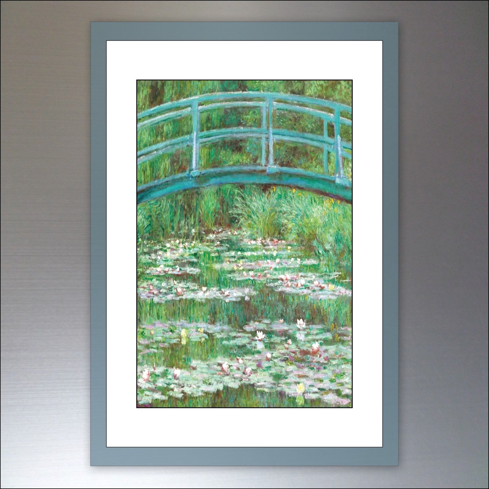 Set of 8 vintage Claude Monet art fridge magnets showcasing colorful impressionist landscape paintings.