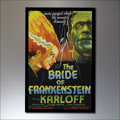 Set of 8 vintage horror movie poster fridge magnets featuring classic horror film graphics and artwork.